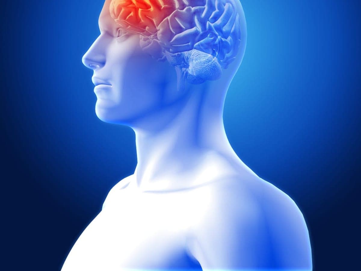 Doctor reviewing a brain MRI scan