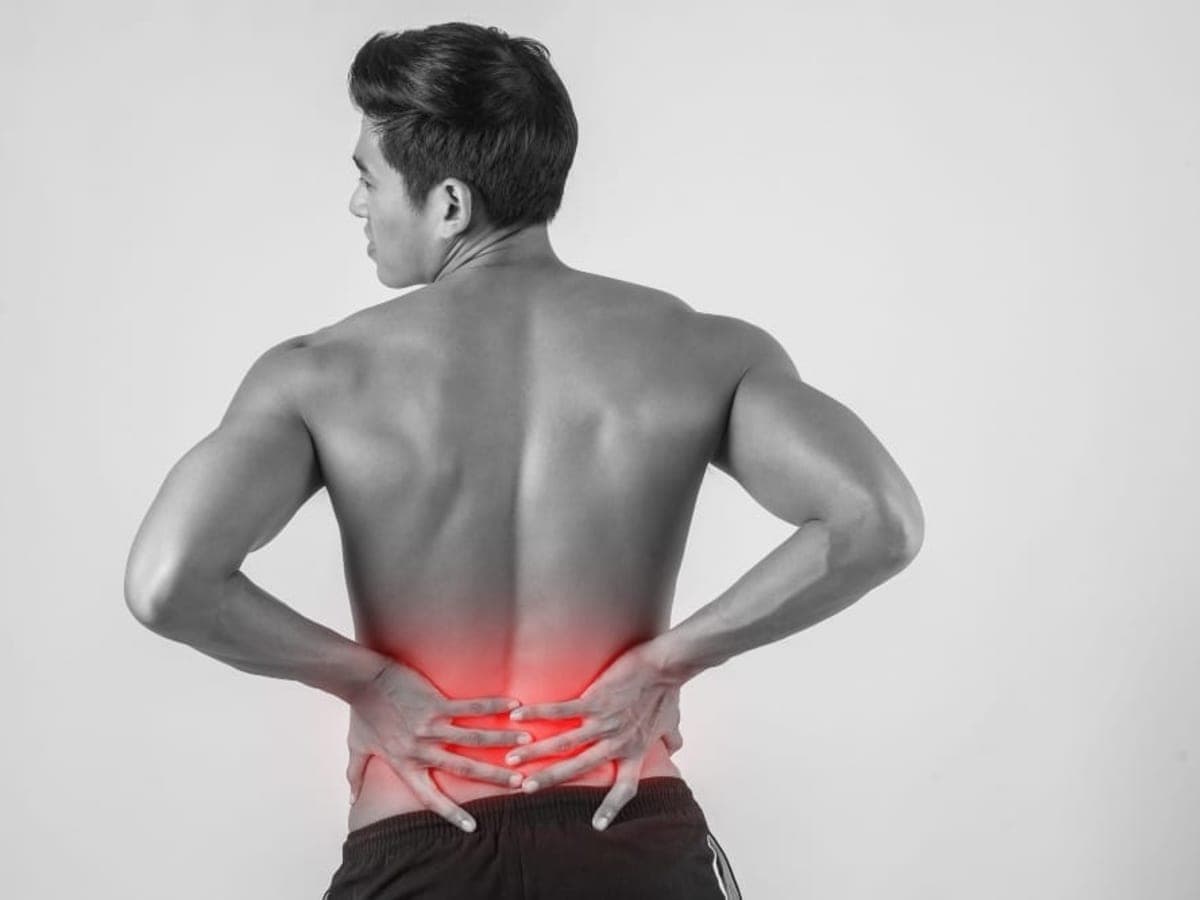 Patient receiving treatment for lower back and leg pain