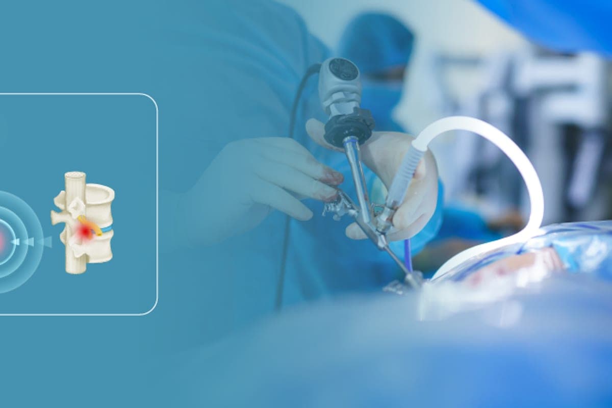 Surgeon performing minimally invasive spine surgery